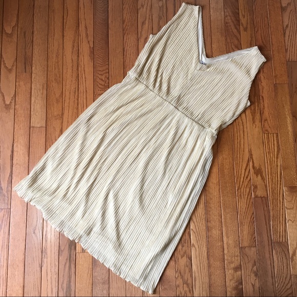 Gold Micro-Pleated Dress Worthingtons XL - Picture 2 of 7